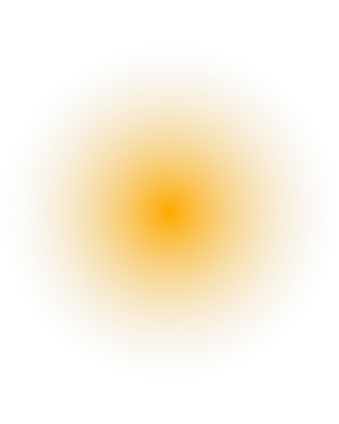 Dégradé circulaire orange lumineux sur fond blanc, évoquant chaleur et énergie.