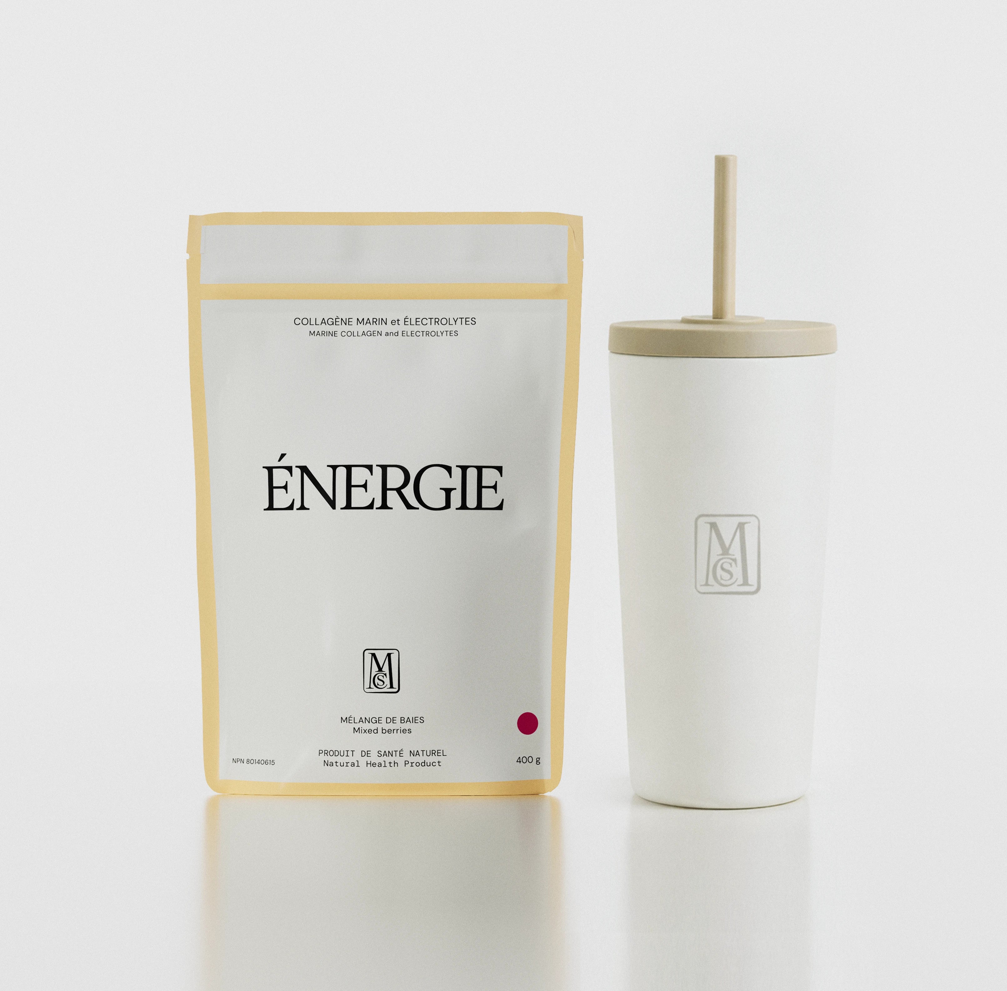 Duo Collagène marin et électrolytes ÉNERGIE 400 g + gobelet