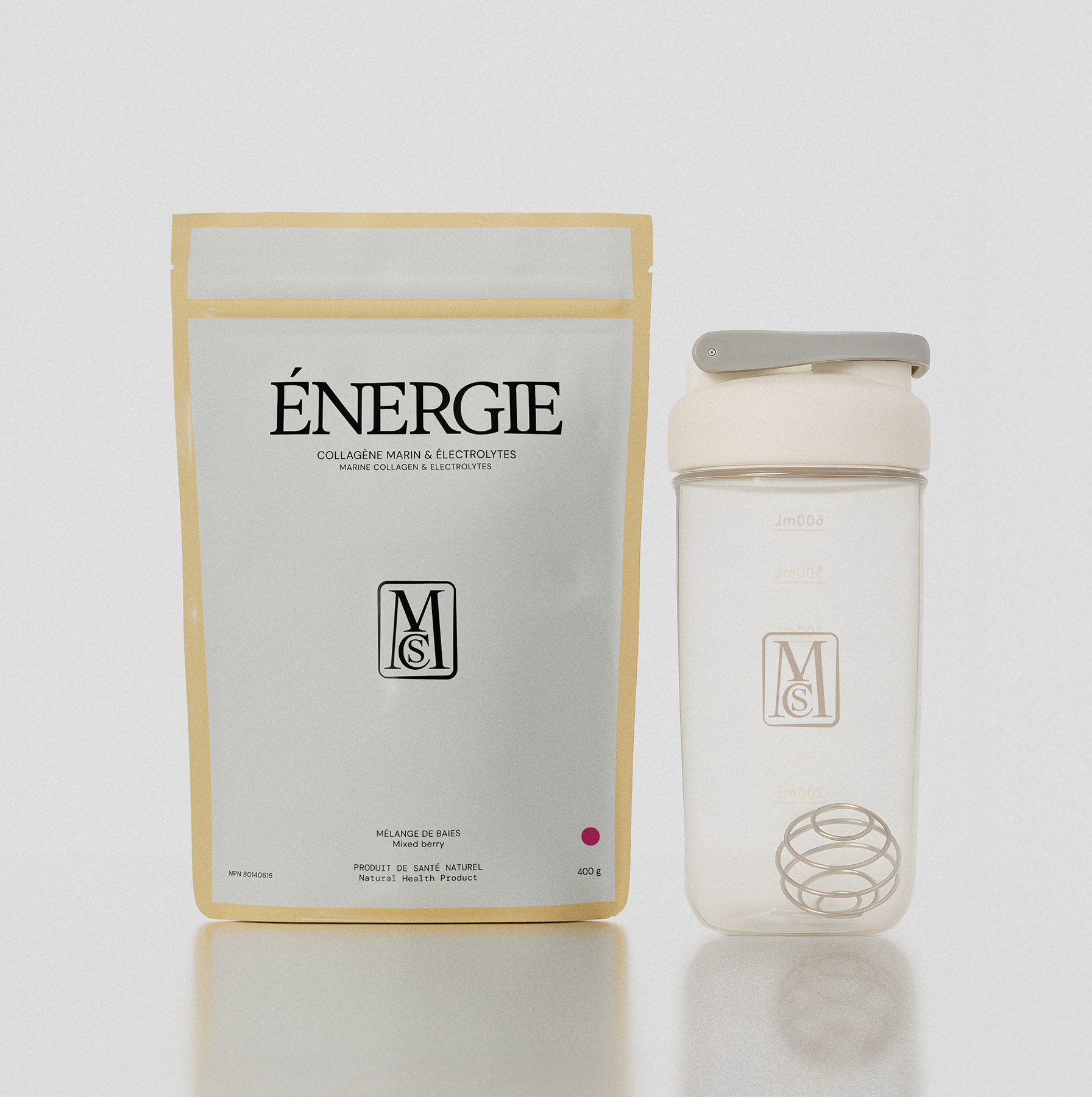 Duo collagène marin et électrolytes ÉNERGIE + shaker